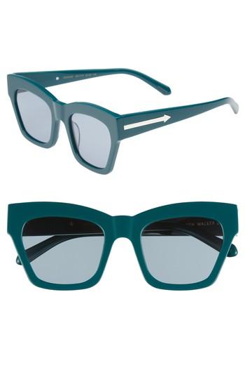 Women's Karen Walker Treasure 52mm Cat Eye Sunglasses - Emerald/ Emerald