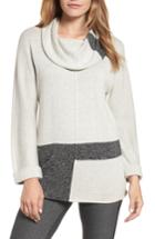 Women's Nic+zoe Rooted Cowl Neck Cotton Blend Sweater - Grey