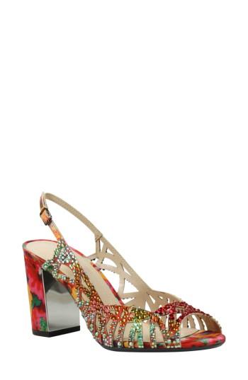 Women's J. Renee Tahira Embellished Cutout Sandal .5 D - Red