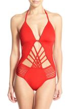 Women's Kenneth Cole New York Push-up One-piece Swimsuit - Red