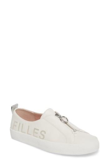Women's Avec Les Filles Sasha Zip Sneaker M - White
