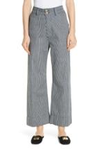 Women's Apiece Apart Merida Stripe Denim Wide Leg Pants - Black