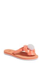 Women's Ugg Poppy Genuine Shearling Pompom Flip Flop M - Orange