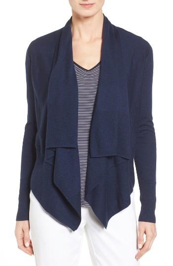 Women's Nordstrom Collection Cashmere Drape Front Cardigan - Blue