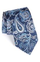 Men's Nordstrom Men's Shop Twill Paisley Silk Tie, Size X-long - Blue