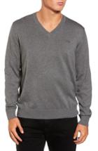 Men's Lacoste Cotton Jersey V-neck Sweater (xxl) - Grey