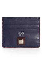 Fendi Rainbow Stud Leather Card Case - Blue