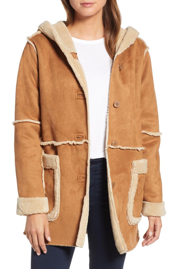 Women's Dylan Cozy Reversible Faux Shearling Hooded Jacket