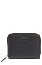 Women's Smythson 'panama' Leather Coin Case - Black