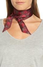 Women's Echo Floral Silk Mini Scarf, Size - Burgundy