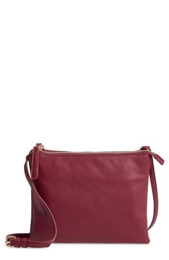 Sole Society Madden Faux Leather Pouch Crossbody Bag - Red