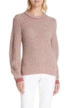 Women's Rag & Bone Cheryl Stripe Cuff Wool Blend Sweater, Size - Grey