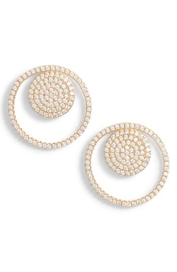 Women's Nordstrom Pave Spheres Frontal Hoop Earrings