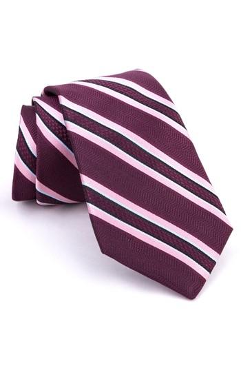 Men's Ted Baker London Jetset Stripe Silk Tie, Size - Red