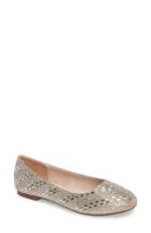 Women's Lauren Lorraine Brenda Crystal Embellished Ballet Flat M - Beige