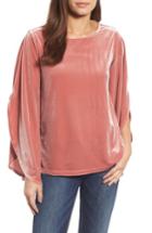 Women's Halogen Split Sleeve Velvet Top, Size - Pink