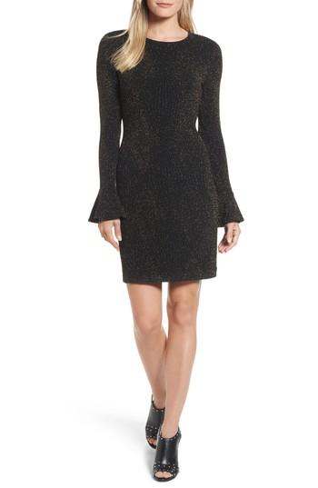 Women's Michael Michael Kors Bell Sleeve Body-con Dress - Grey