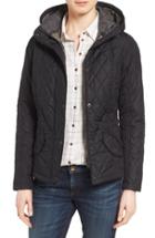 Women's Barbour 'millfire' Hooded Quilted Jacket Us / 8 Uk - Blue