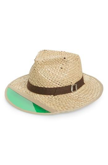 Men's Brixton Hunter Straw Fedora - Brown