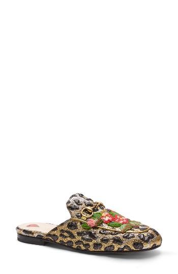 Women's Gucci Princetown Embroidered Mule Loafer Us / 39eu - Beige