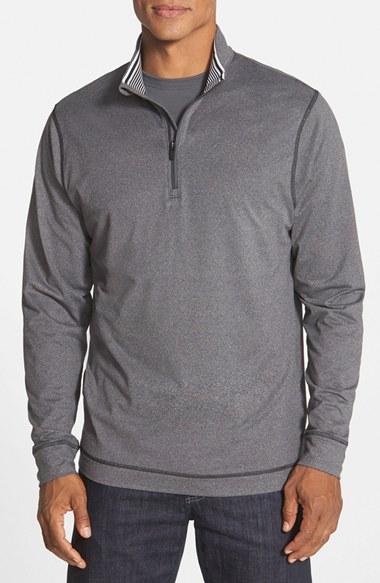 Men's Cutter & Buck 'topspin' Drytec Half Zip Pullover, Size - Grey (online Only)