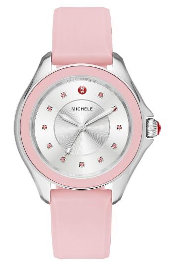 Women's Michele Cape Topaz Dial Silicone Strap Watch, 40mm