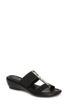 Women's Tuscany By Easy Street Elba Embellished Slide Sandal .5 W - Black