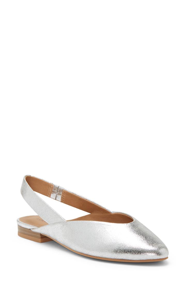 Women's Lucky Brand Benten Slingback Flat M - Metallic
