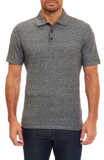 Men's Robert Graham Messenger Pique Polo, Size - Black