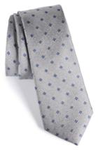 Men's Calibrate Moten Neat Silk Skinny Tie, Size - Grey