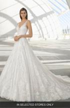 Women's Rosa Clara Demet V-neck Lace & Tulle Gown, Size - White