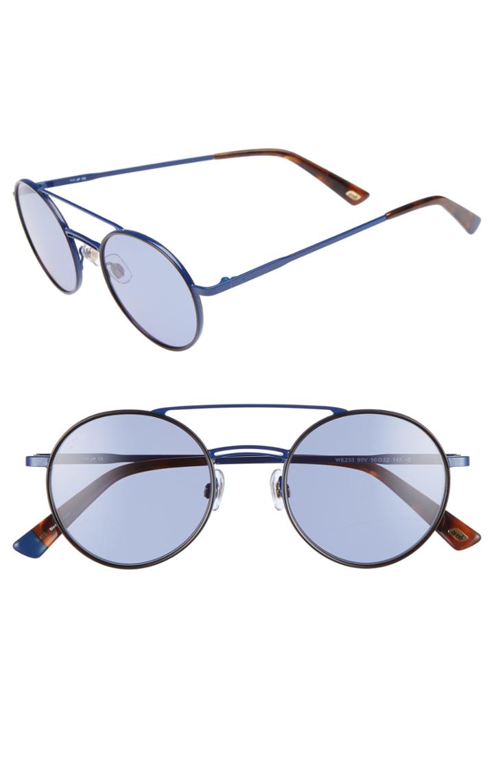 Women's Web 50mm Aviator Sunglasses - Shiny Blue/ Blue