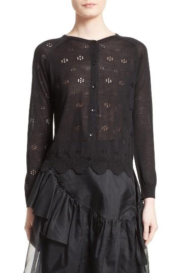 Women's Simone Rocha Pointelle Button Cardigan