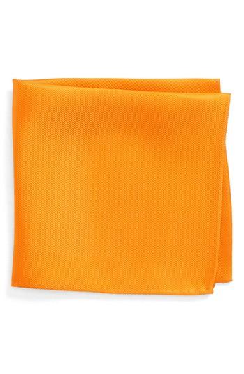 Men's Nordstrom Men's Shop King Twill Silk Pocket Square, Size - Orange