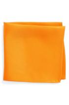 Men's Nordstrom Men's Shop King Twill Silk Pocket Square, Size - Orange
