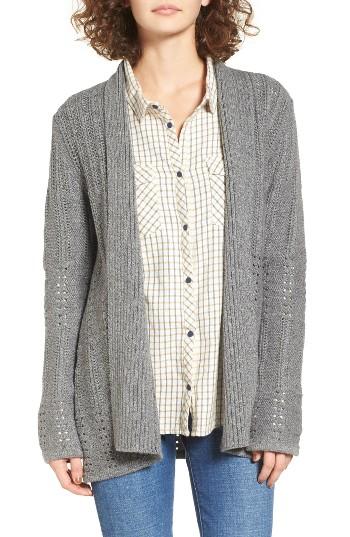 Women's Roxy Old Pine Knit Cardigan - Grey