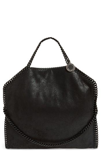 Stella Mccartney Falabella Shaggy Deer Faux Leather Tote - Black