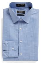 Men's Nordstrom Men's Shop Smartcare(tm) Traditional Fit Check Dress Shirt .5 33 - Blue