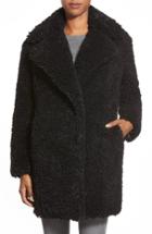 Women's Kensie 'teddy Bear' Notch Collar Faux Fur Coat, Size - (online Only)