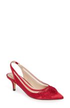 Women's Nina Taela Floral Embellished Slingback Pump .5 M - Red