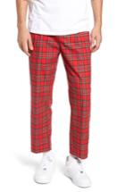Men's The Rail Pleated Plaid Crop Pants - Grey