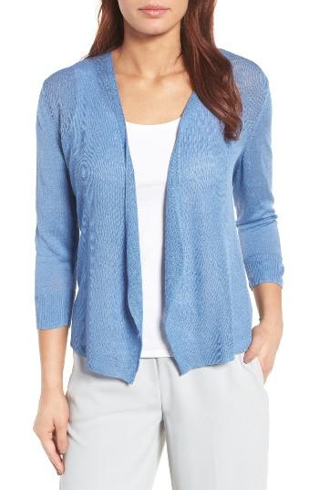 Women's Nic+zoe All Day Linen Blend Cardigan - Blue