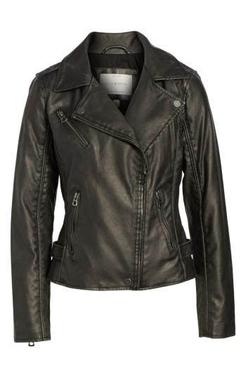 Women's Lucky Brand Faux Leather Jacket - Grey