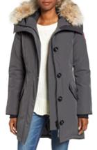 Women's Canada Goose Rossclair Genuine Coyote Fur Trim Down Parka (2-4) - Grey