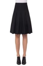 Women's Akris Punto Pleated Wool Skirt - Black