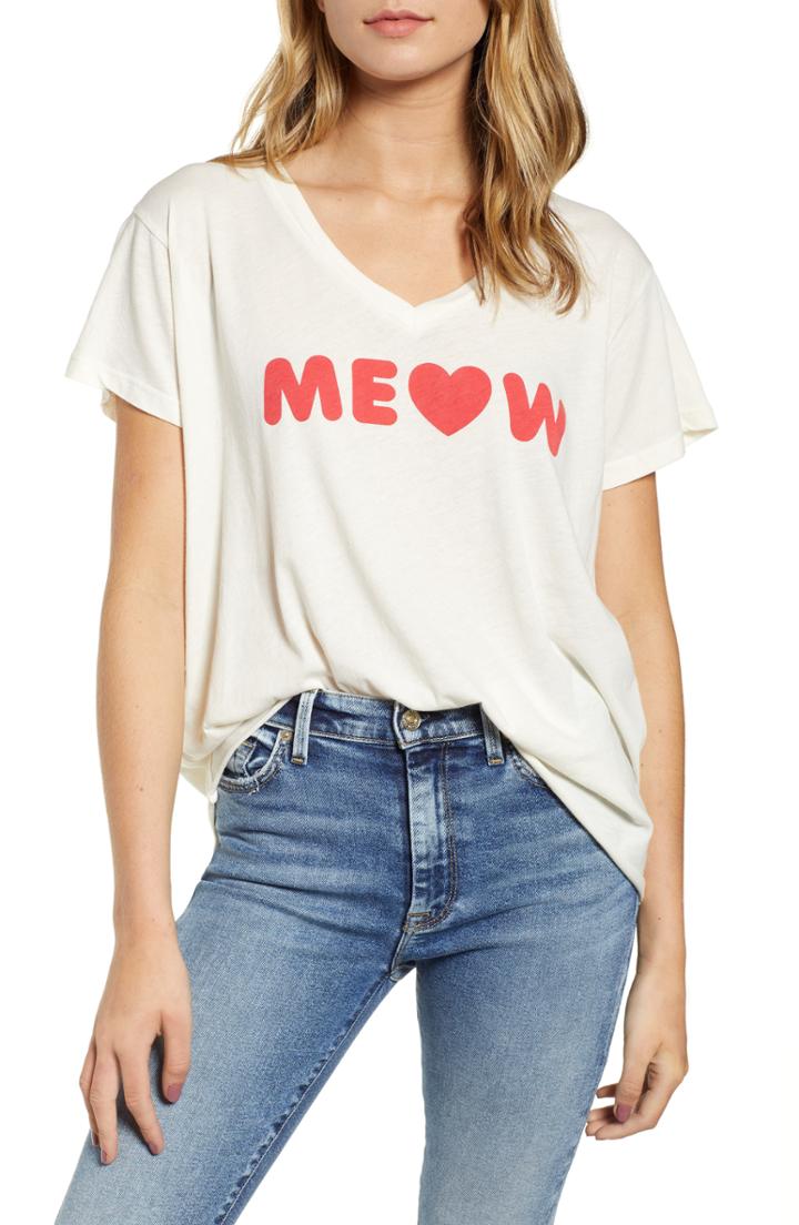 Women's Wildfox Romeo Meow V-neck Tee