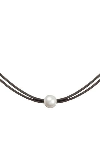 Women's Dogeared Leather Choker With Pearl