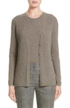 Women's Lafayette 148 New York Chain Detail Cashmere Cardigan - Beige