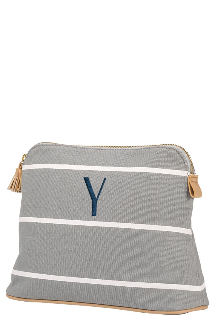Cathy's Concepts Monogram Cosmetics Bag, Size - Grey Y