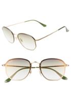 Women's Ray-ban 58mm Round Sunglasses - Gold/ Transparent Green